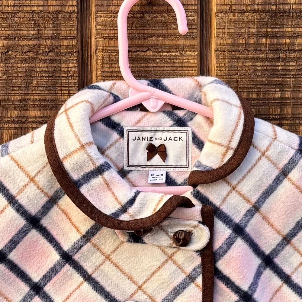 Janie and Jack Plaid Wool Blend Cape Poncho